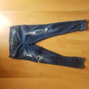 Plus Size Dark Wash Distressed Jean